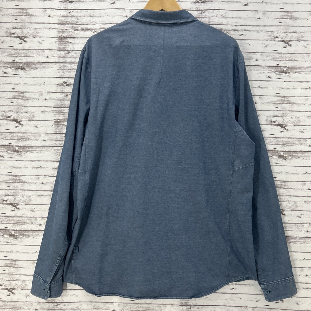 Lululemon Mens Shirt XL Blue Commission Chambray Casual Golf Oxford Stretch - Picture 4 of 9